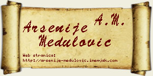 Arsenije Medulović vizit kartica